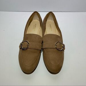 Liz Claiborne Tan suede Loafers ~ size 7.5 ~ see photos for imperfections